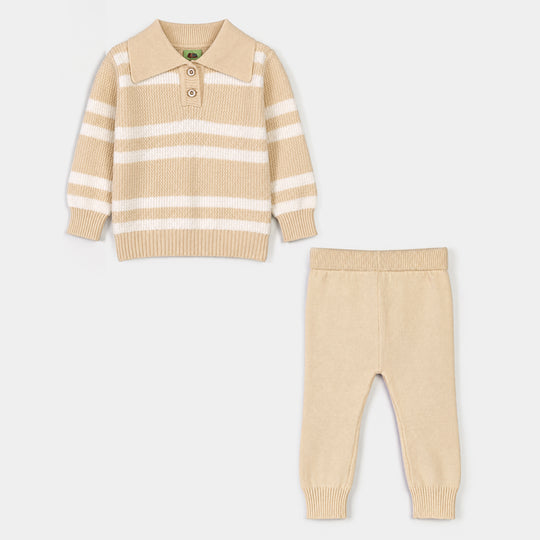 Infant Boys Acrylic Co-ord Set-Classy-Cream