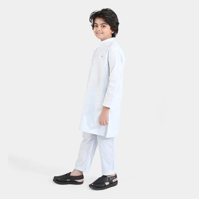 Boys Yarn Dyed Shalwar Suits -L/BLUE