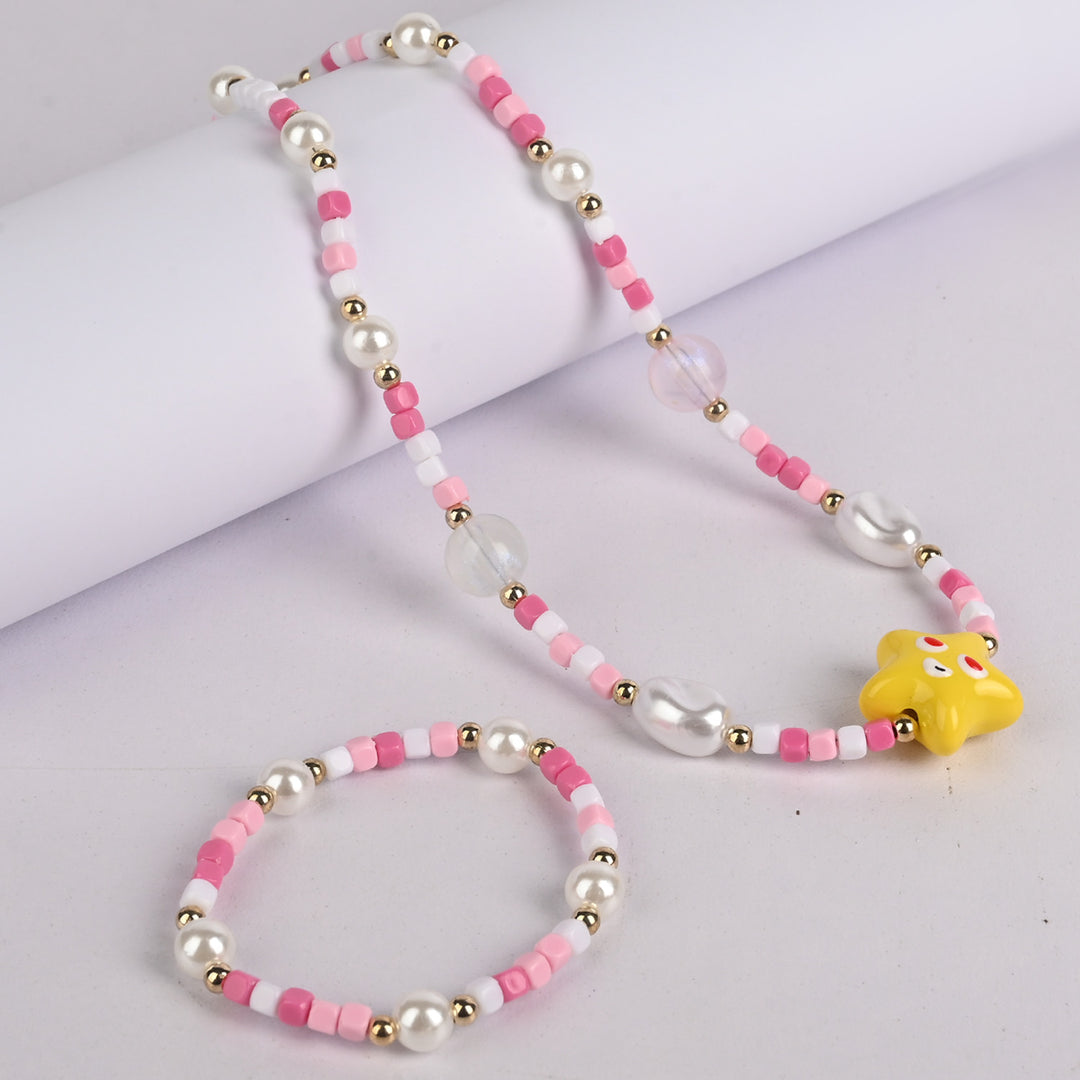 CHARM BEADED NECKLACE & BRACELET FOR GIRLS
