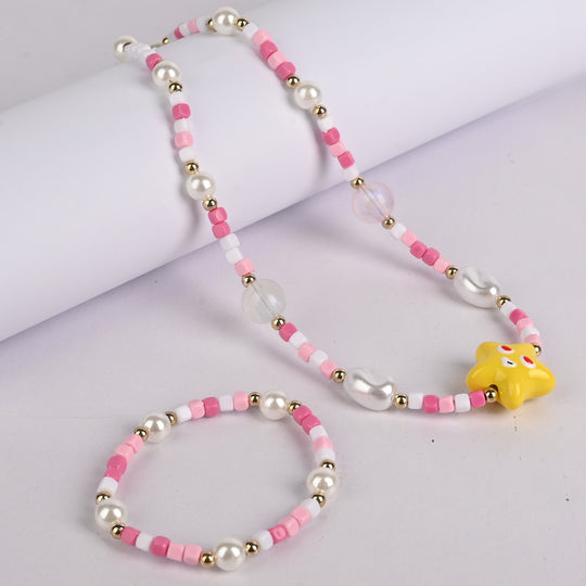 CHARM BEADED NECKLACE & BRACELET FOR GIRLS