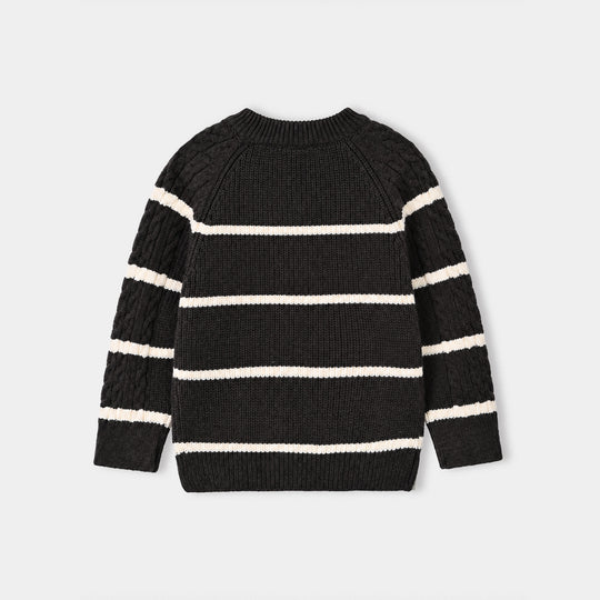 Infant Boys Acrylic Co-ord Set-Stripe Cable-GREY