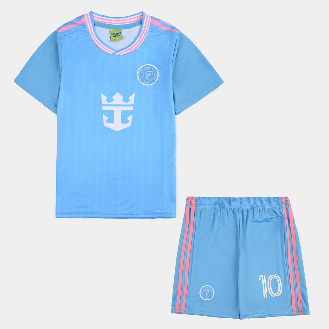 Boys Poly Jersey Suit Paris-Blue