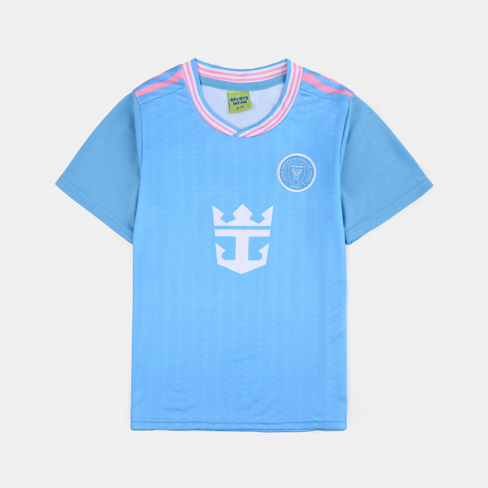 Boys Poly Jersey Suit Paris-Blue
