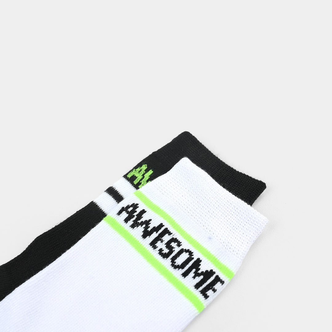 Boys Socks Pack Of 2 Awesome-Grey.Black