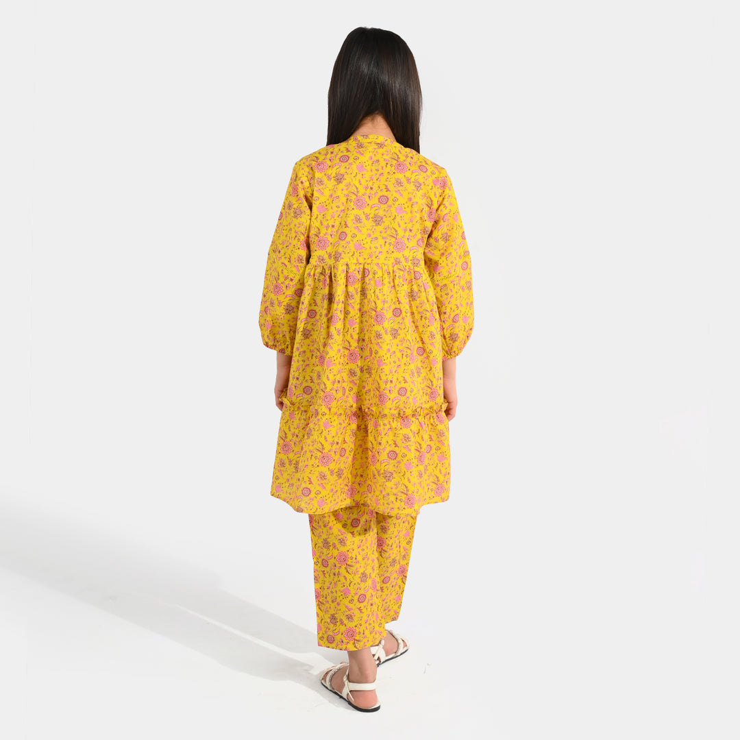 Girls Cotton Printed 2Pcs - Multi