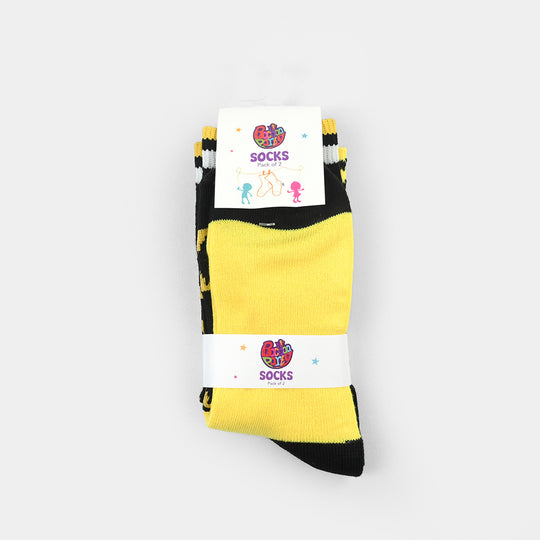 Boys Socks Pack Of 2-Black.Yellow