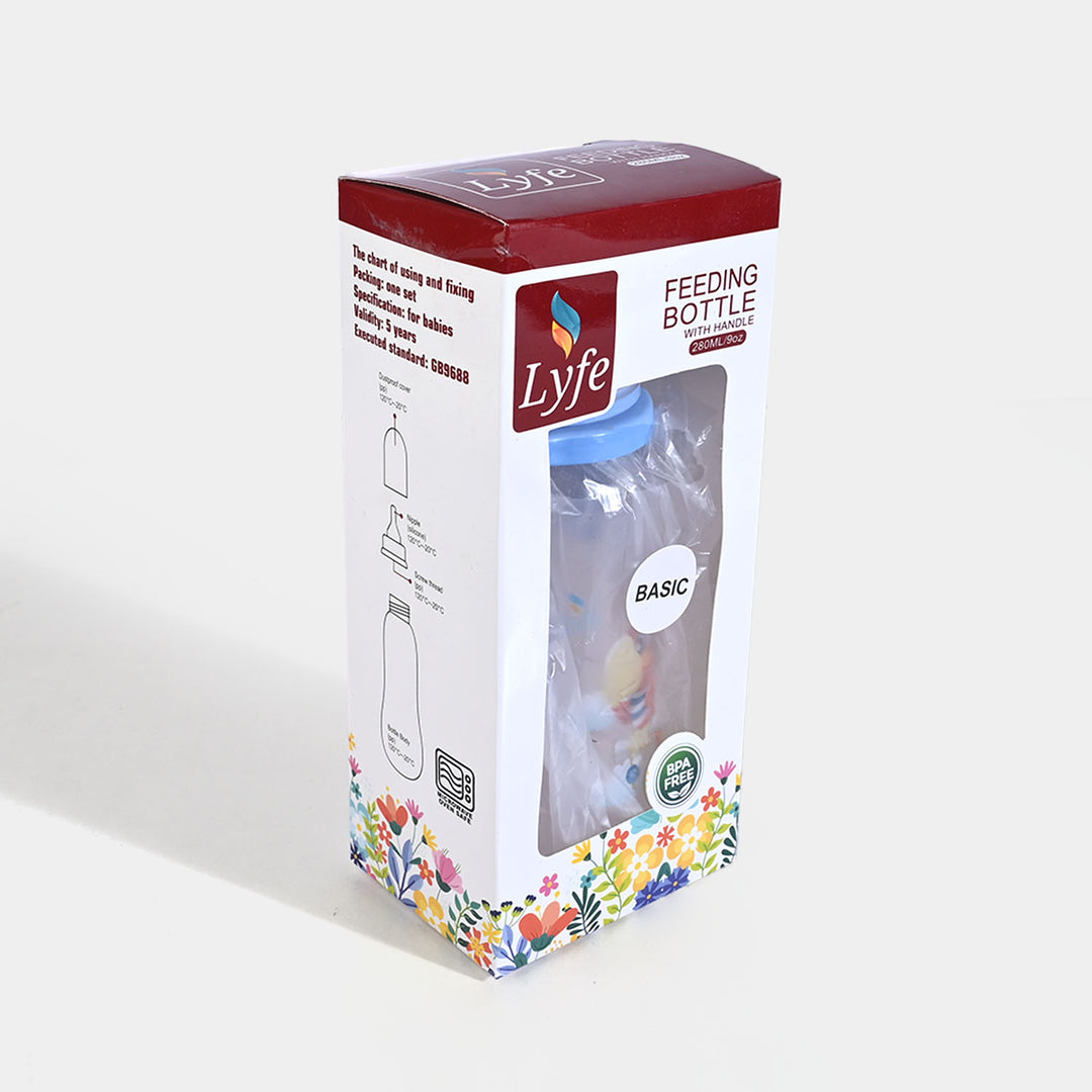 Lyfe Baby Plastic Feeding Bottle 9Oz |280ml |Basic Natural Blue