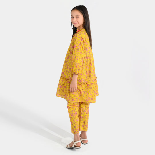 Girls Cotton Printed 2Pcs - Multi