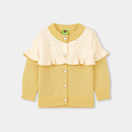 Infant Girls Acrylic Co-ord Set-Daisy-Yellow