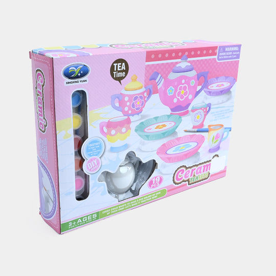 DIY Ceramic Painting Tea Set - 19 PCs