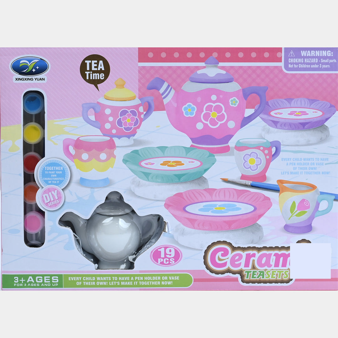 DIY Ceramic Painting Tea Set - 19 PCs