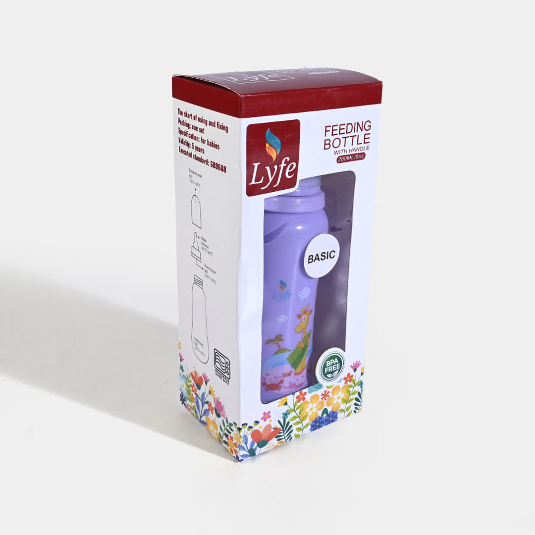 Lyfe Baby Plastic Feeding Bottle 9Oz |280ml |Basic Purple