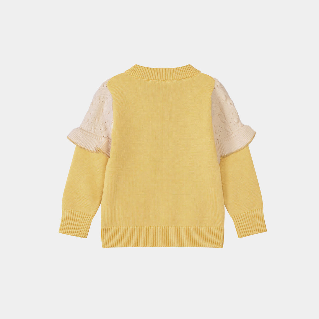 Infant Girls Acrylic Co-ord Set-Daisy-Yellow