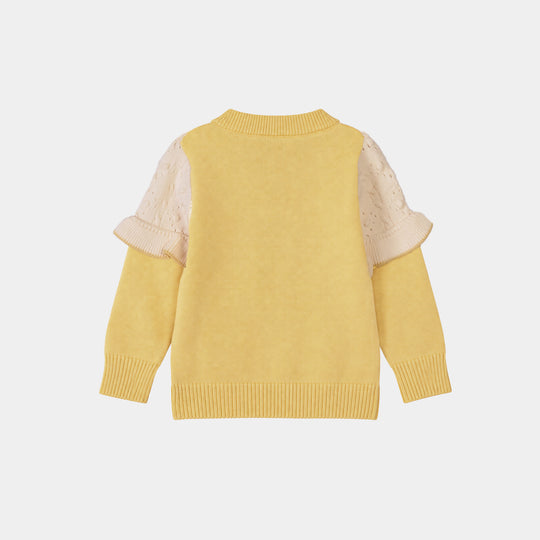 Infant Girls Acrylic Co-ord Set-Daisy-Yellow