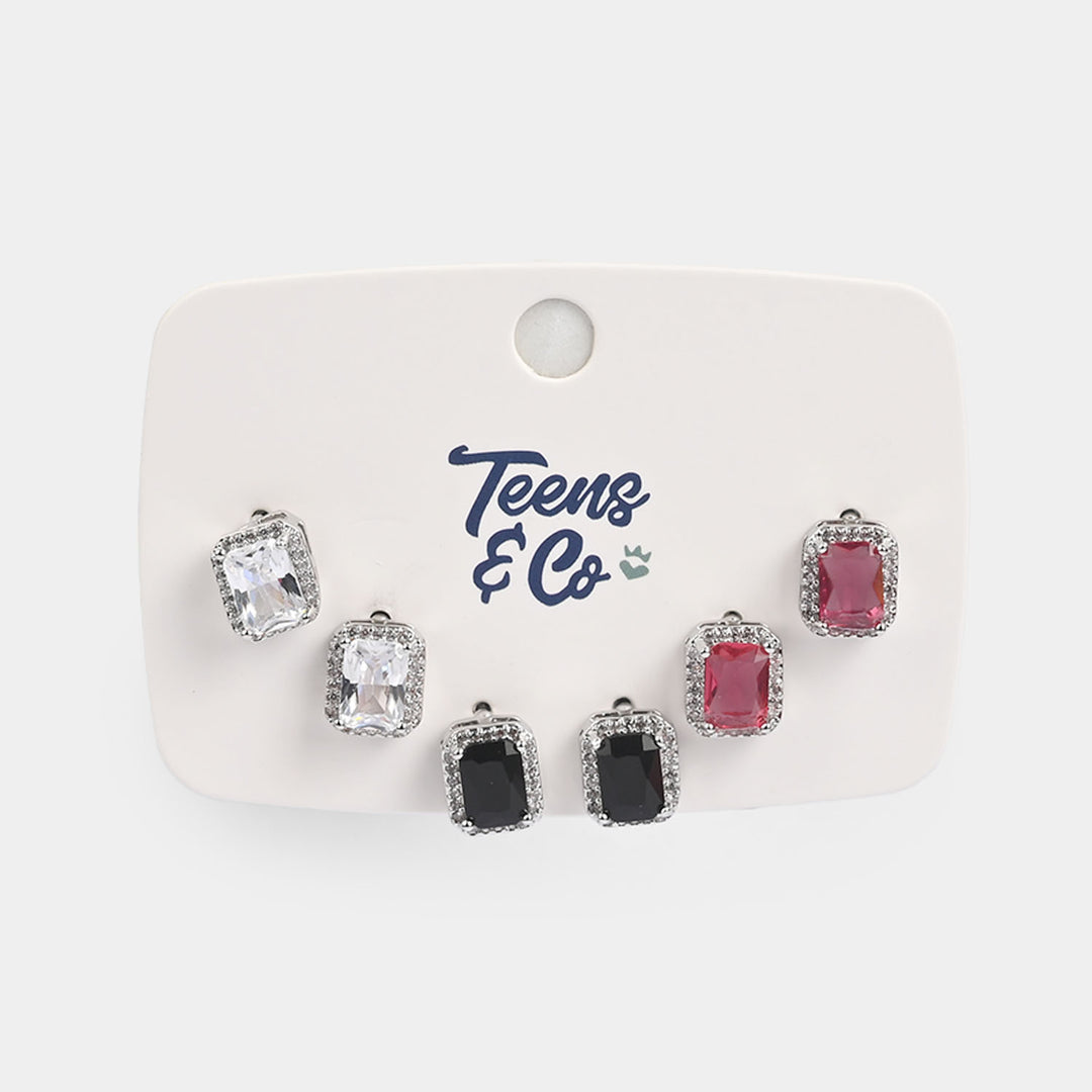 Girls Fancy & Stylish Earrings/Tops - Pack of 3