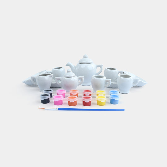DIY Ceramic Painting Tea Set - 19 PCs