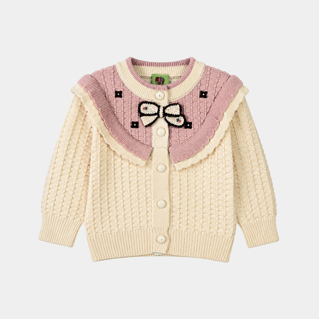 Infant Girls Acrylic Co-ord Set-Box Cabling-Lt.Pink