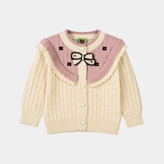 Infant Girls Acrylic Co-ord Set-Box Cabling-Lt.Pink
