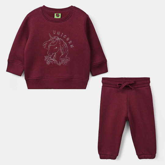 Infant Girls Fleece 2 Piece Suit Unicorn