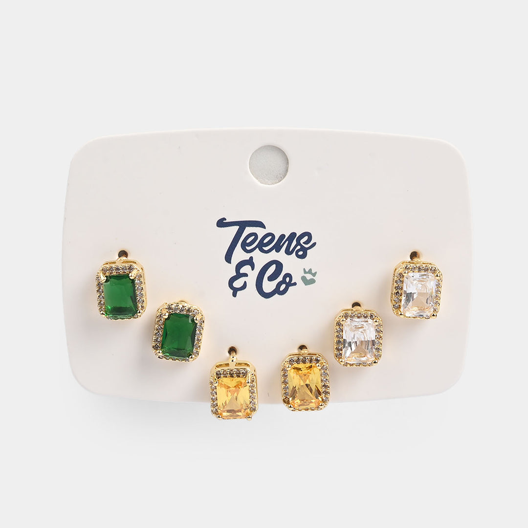 Girls Fancy & Stylish Earrings/Tops - Pack of 3