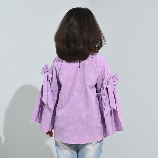 Girls Poly Crinkle Casual Top Lavender Dreams