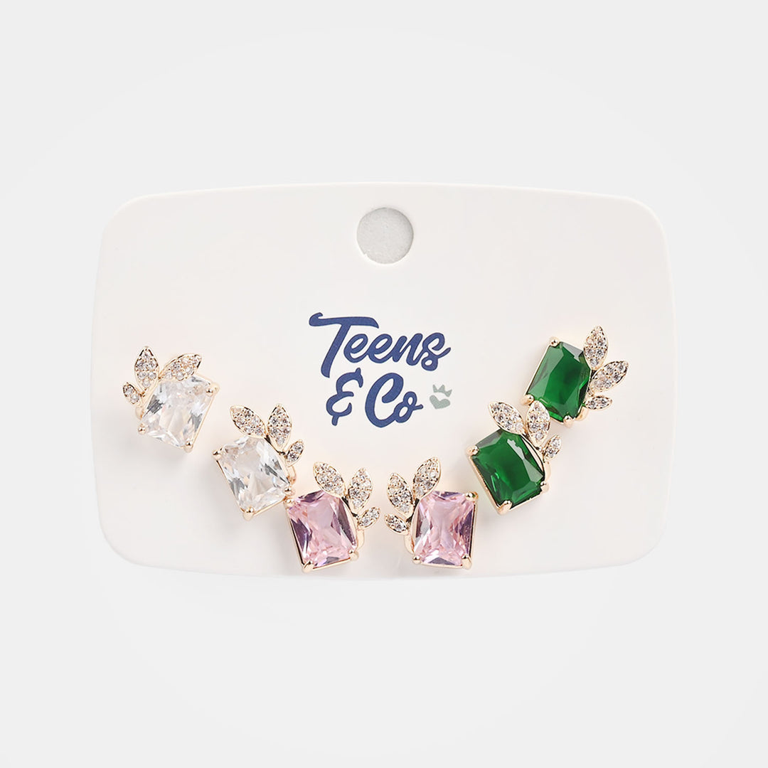 Girls Fancy & Stylish Earrings/Tops - Pack of 3