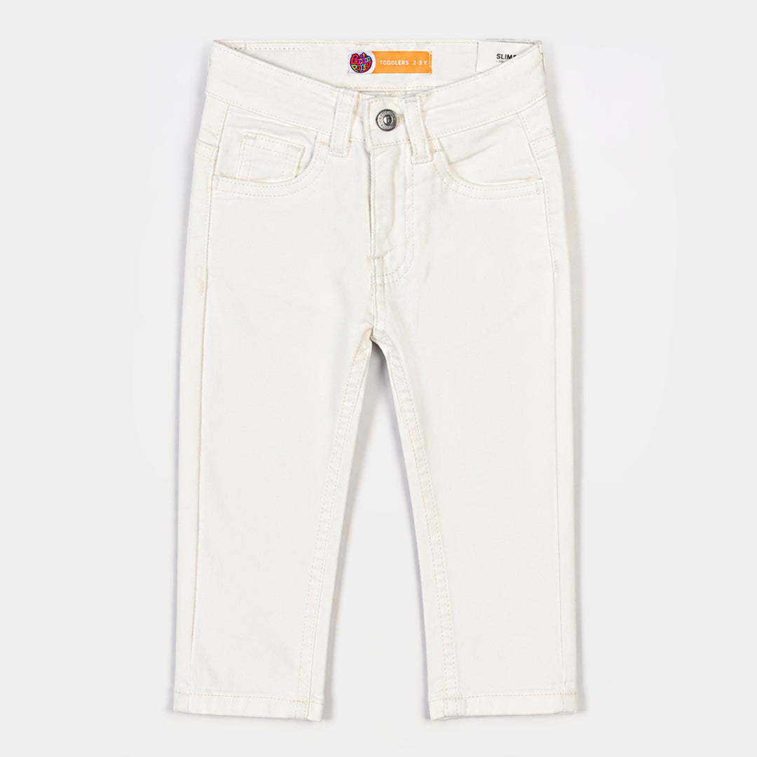 Boys Denim rigid Pant Ecru-WHITE
