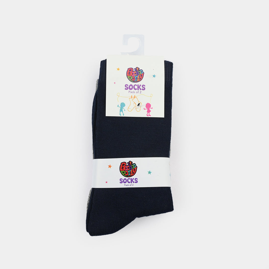 Boys Socks Pack Of 2 Basic-Grey.Navy