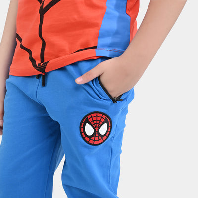 Boys Jersey/Terry 2 Piece Suit Spider -C.T/B Blue