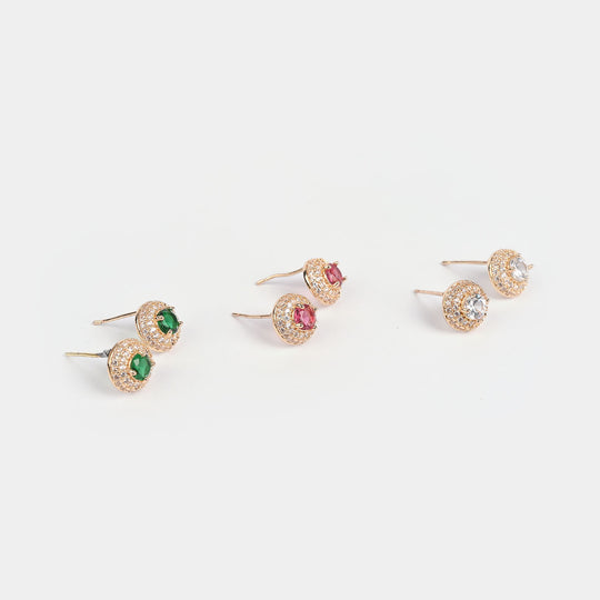 Girls Fancy & Stylish Earrings/Tops - Pack of 3