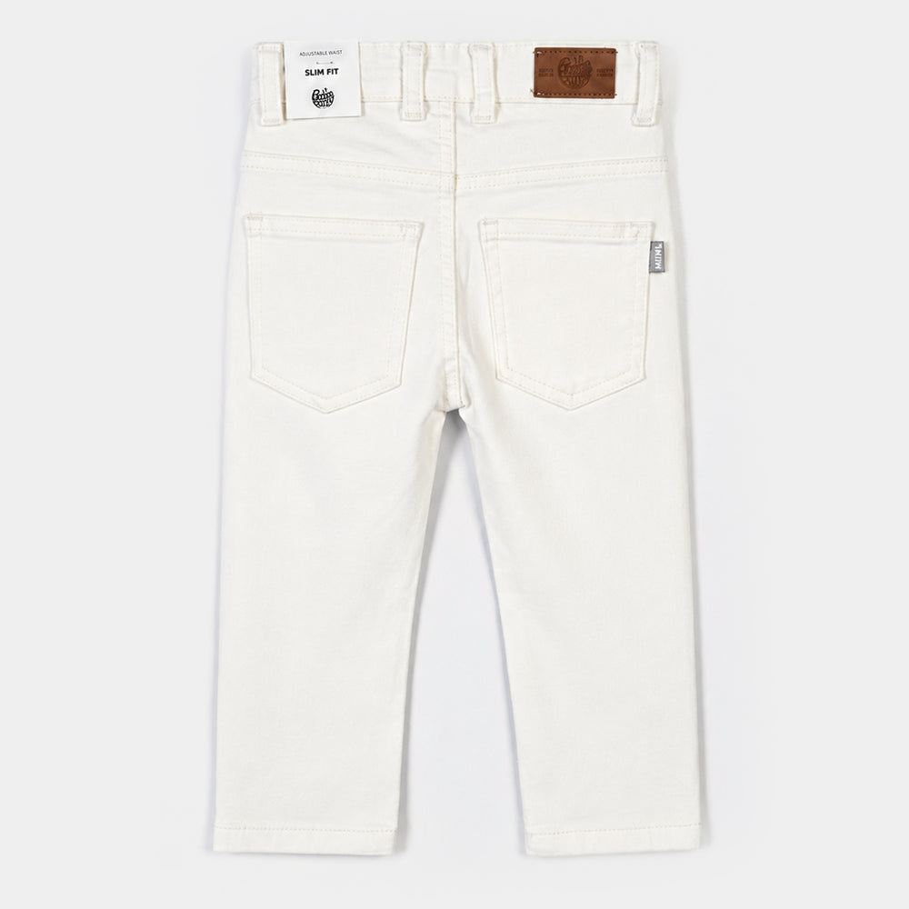 Boys Denim rigid Pant Ecru-WHITE