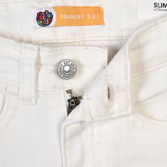 Boys Denim rigid Pant Ecru-WHITE