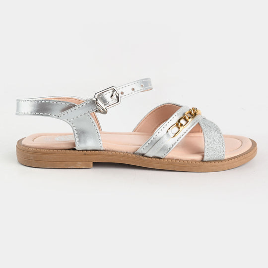 Girls Sandals 456-72-SILVER