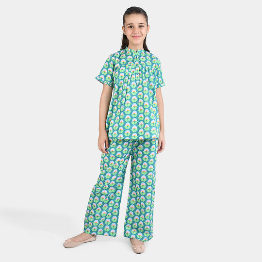 Girls Cotton Poplin Co-Ord Set Clover Floras-Multi