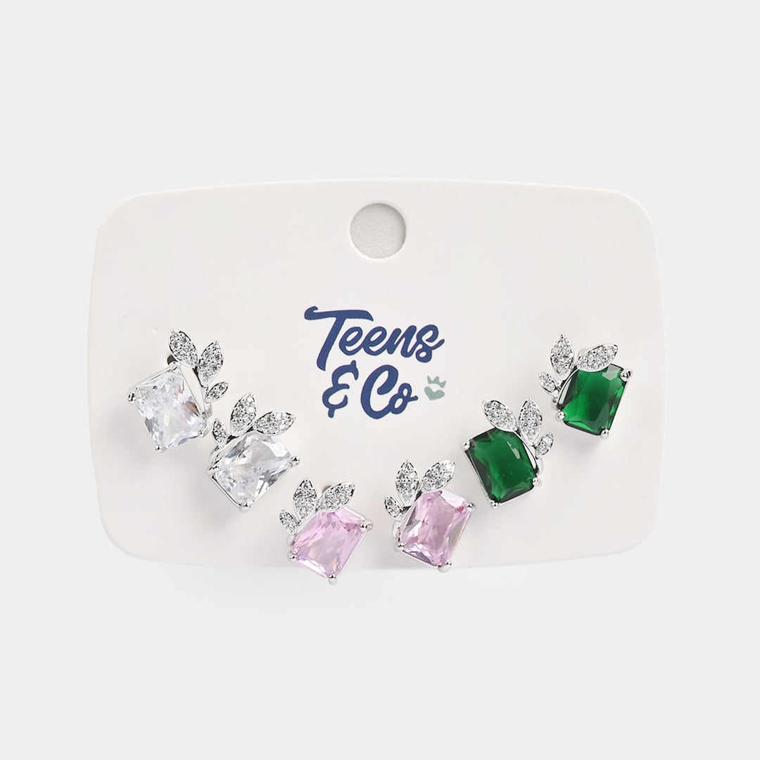 Girls Fancy & Stylish Earrings/Tops - Pack of 3