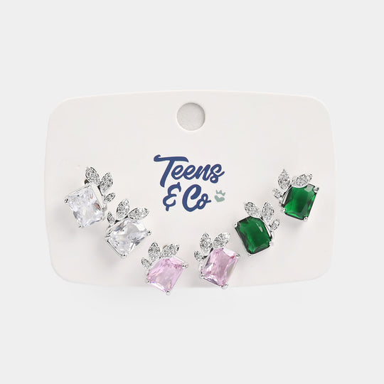 Girls Fancy & Stylish Earrings/Tops - Pack of 3