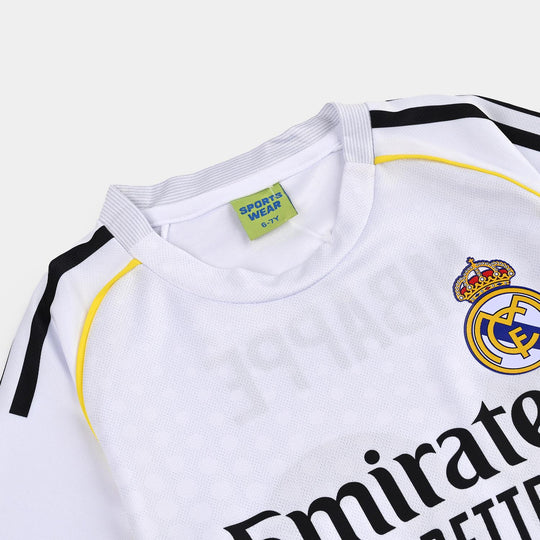 Boys Poly Jersey Suit Mbappe White