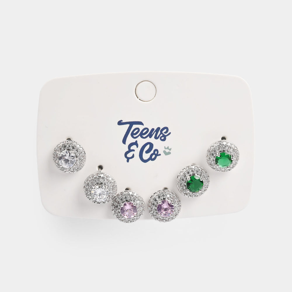 Girls Fancy & Stylish Earrings/Tops - Pack of 3