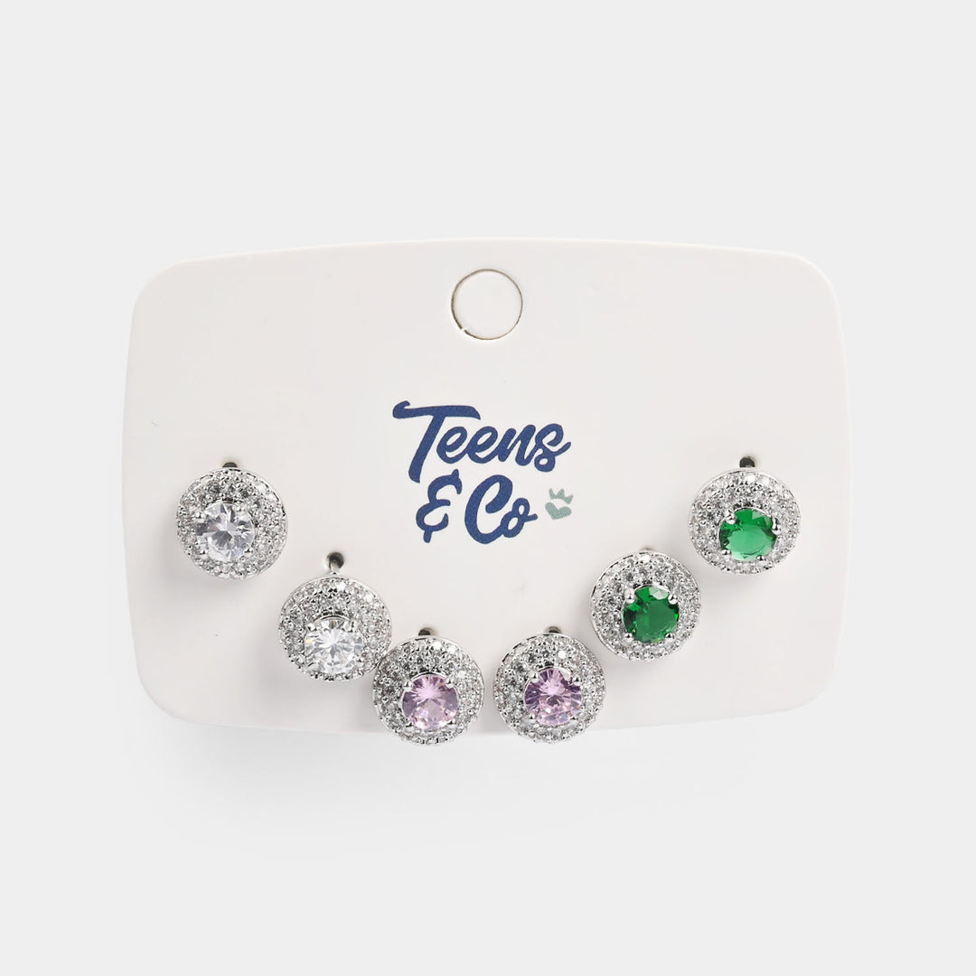 Girls Fancy & Stylish Earrings/Tops - Pack of 3