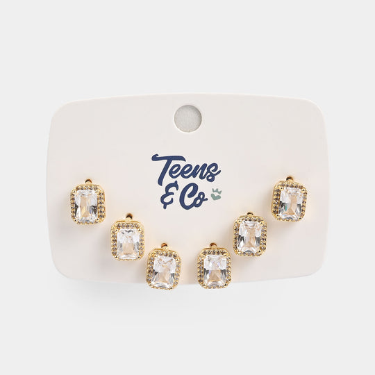 Girls Fancy & Stylish Earrings/Tops - Pack of 3