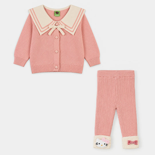 Infant Girls Acrylic Co-ord Set-Lil Princess-LT.Pink