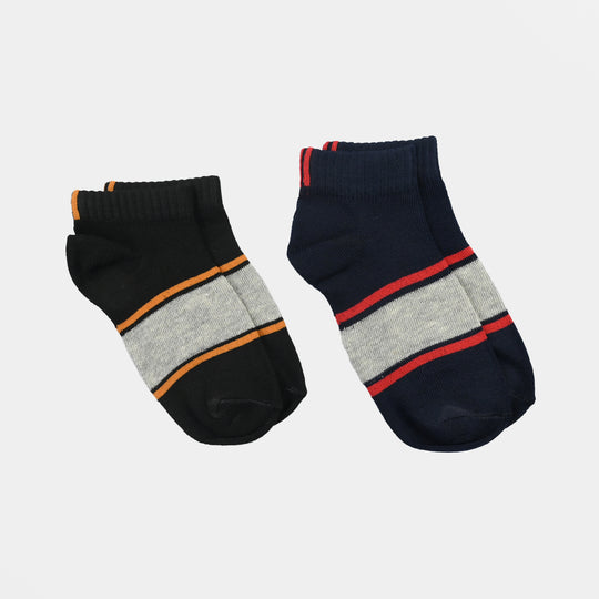 Boys Socks Pack Of 2 Ankle Striper-Blue.Black