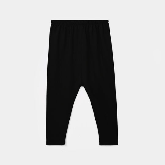 Infant Girls Cotton Jersey Basic Tights-BLACK