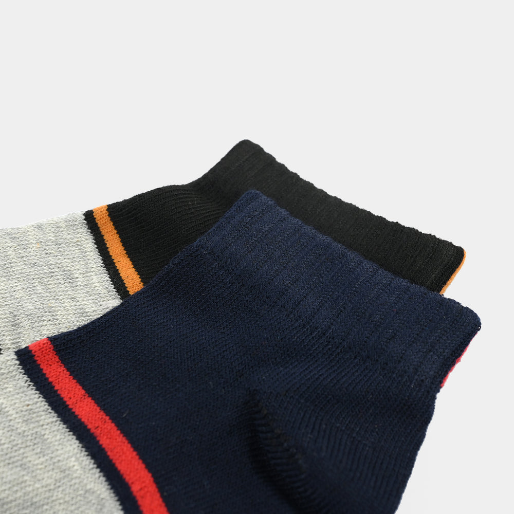 Boys Socks Pack Of 2 Ankle Striper-Blue.Black