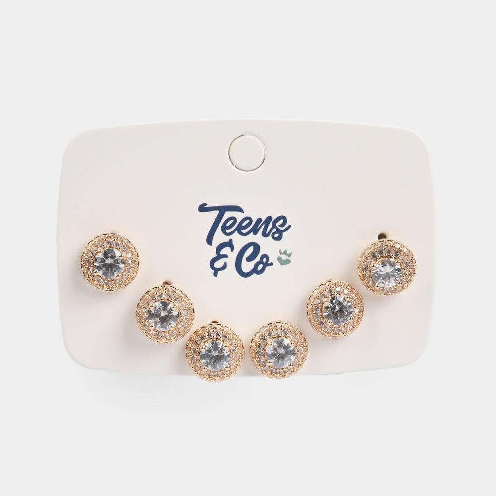 Girls Fancy & Stylish Earrings/Tops - Pack of 3