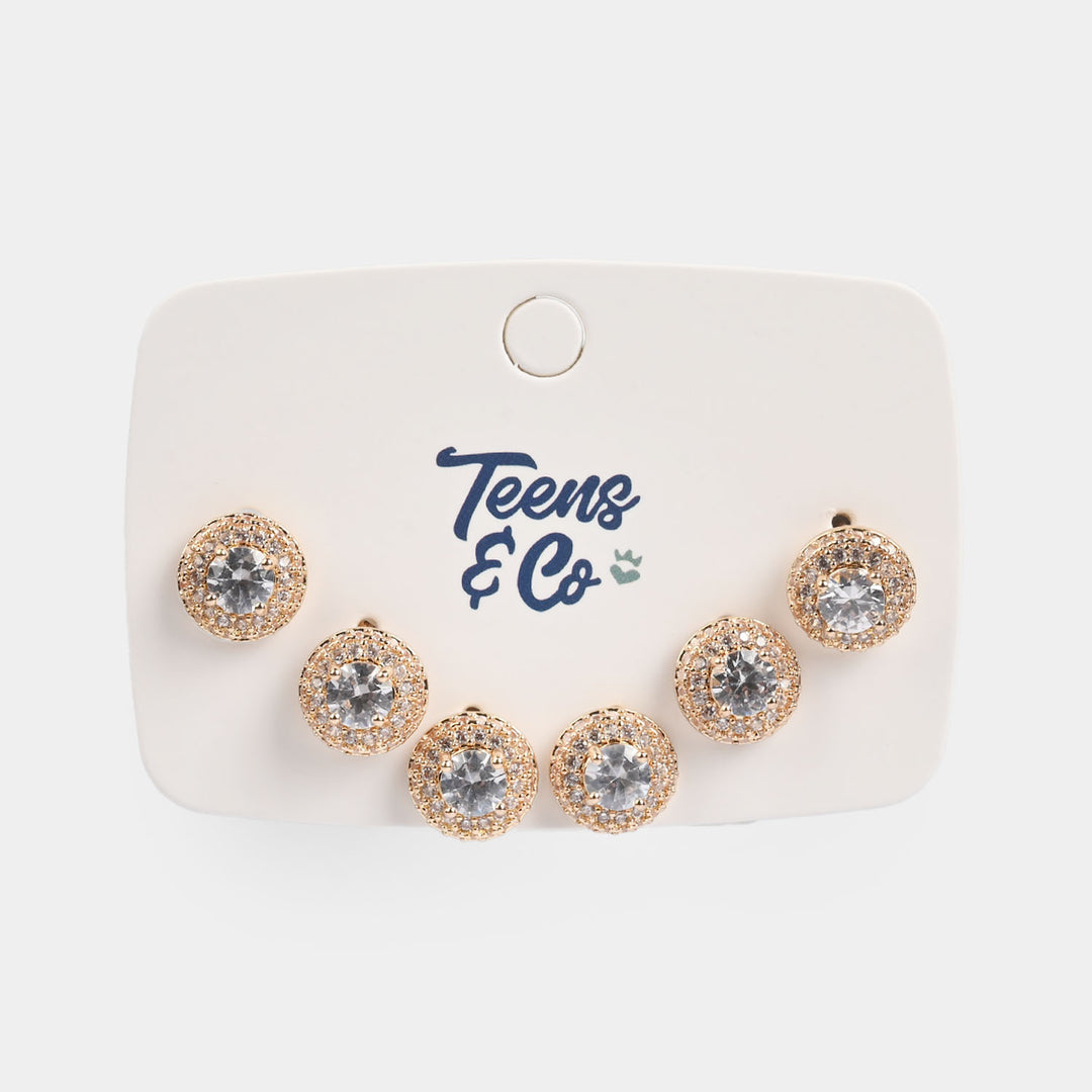 Girls Fancy & Stylish Earrings/Tops - Pack of 3