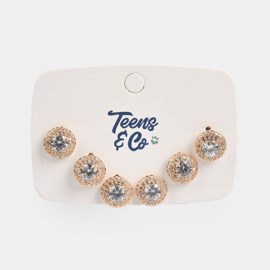 Girls Fancy & Stylish Earrings/Tops - Pack of 3