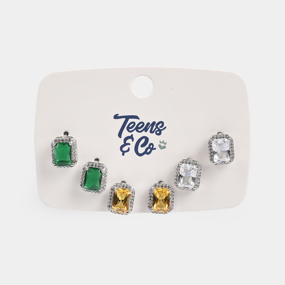 Girls Fancy & Stylish Earrings/Tops - Pack of 3