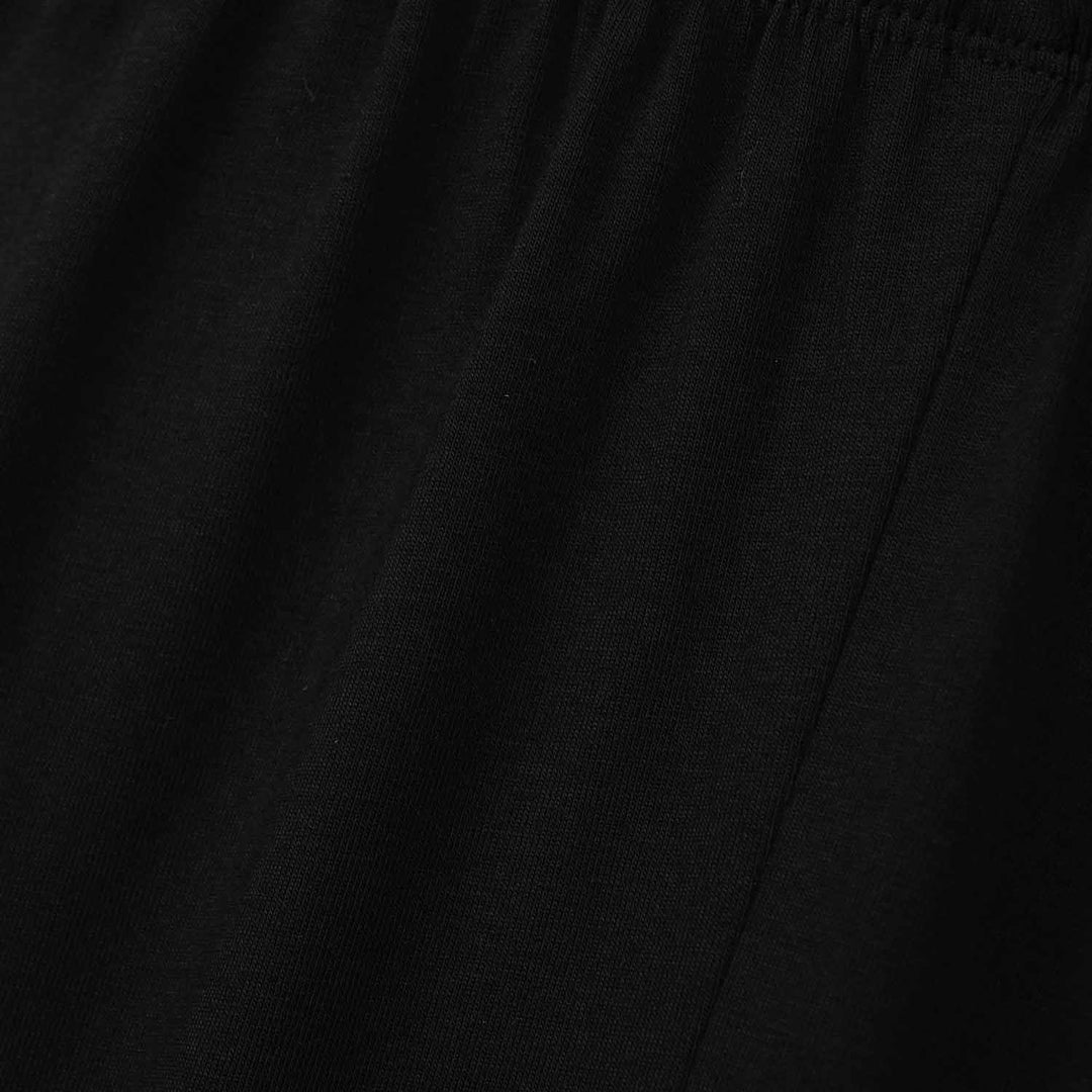 Girls Cotton Jersey Basic Tights-BLACK
