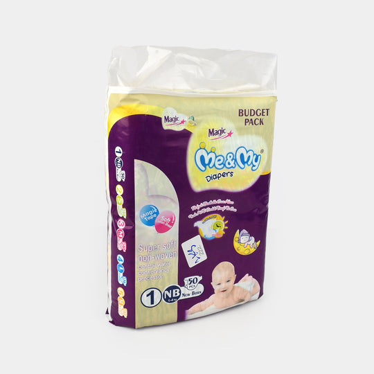 Me & My Baby Diapers Budget Pack 50Pcs | Small NB